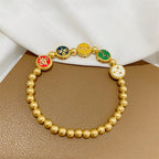 Fortune Jewel Tibetan Five God Of Wealth Copper Beads Luck Bracelet