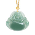 Fortune Jewel Laughing Buddha Natural Jade Prosperity Abundance Necklace Pendant Fortune Jewel