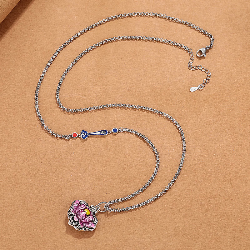Fortune Jewel Tibet Copper Lotus Luck New Begining Necklace Pendant Fortune Jewel