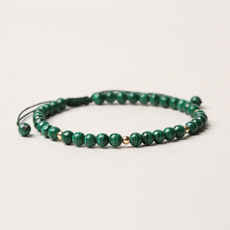 Fortune Jewel Natural Malachite Protection Calmness String Bracelet