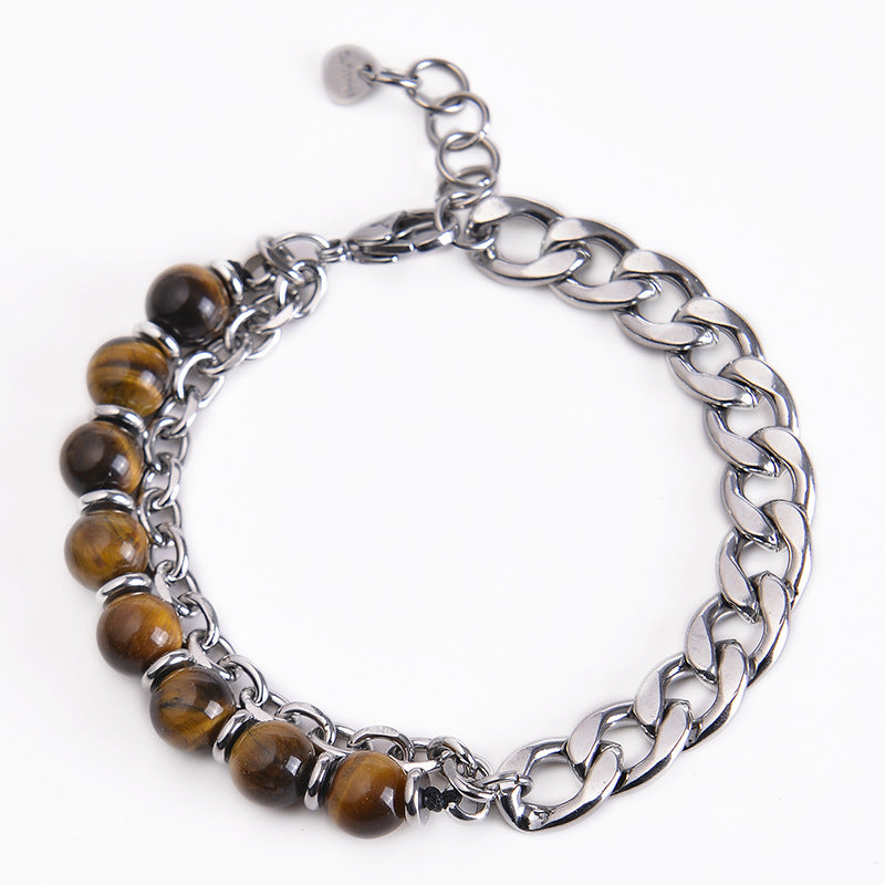 Fortune Jewel Tiger Eye Picasso Jasper Frosted Stone Strength Bracelet