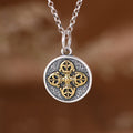 Fortune Jewel 925 Sterling Silver Double Dorje Vajra Blessing Necklace Pendant