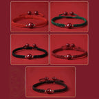 Fortune Jewel Lucky Cinnabar Bead Blessing Red String Bracelet