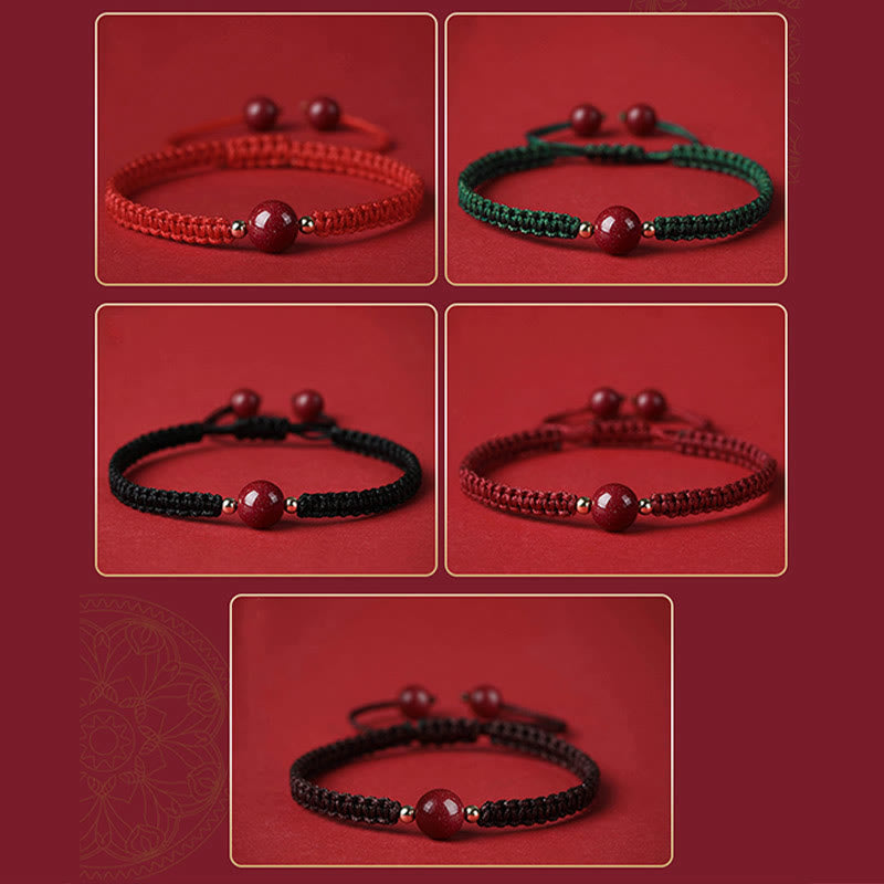 Fortune Jewel Lucky Cinnabar Bead Blessing Red String Bracelet