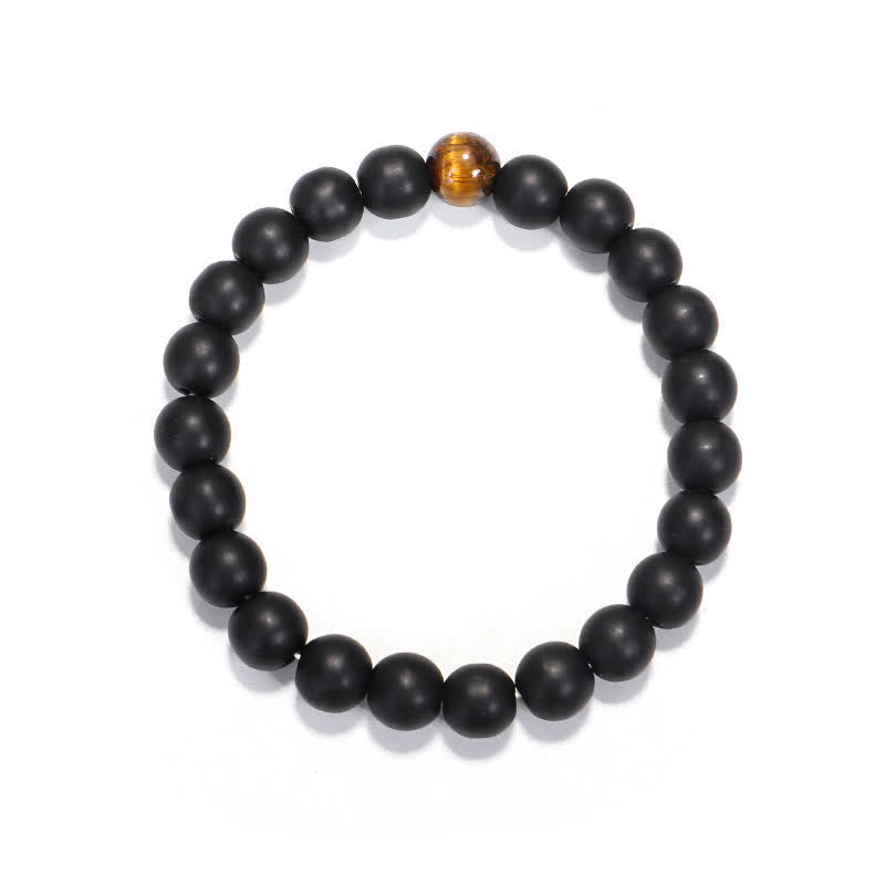 Fortune Jewel 108 Mala Beads Frosted Stone Tiger Eye Balance Bracelet Necklace Pendant
