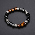 Fortune Jewel Tiger Eye and Hematite Good Luck and Healing Bracelet