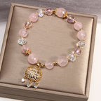 Fortune Jewel Natural Pink Crystal Soothing Protection Bracelet