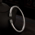Fortune Jewel Tibetan Heart Sutra White Copper Luck Bracelet