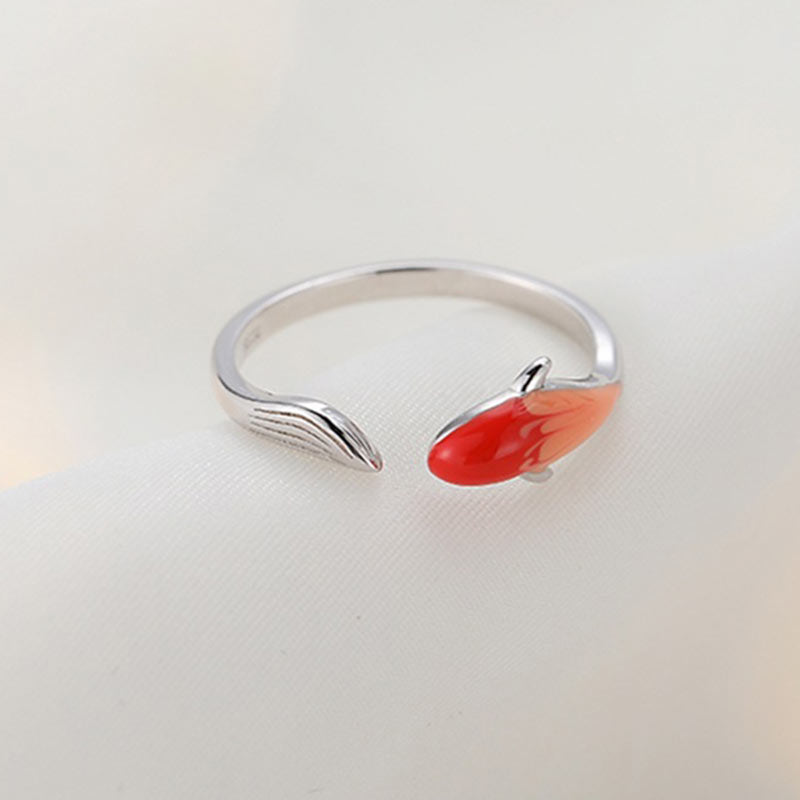 Fortune Jewel Koi Fish Copper Balance Luck Adjustable Ring