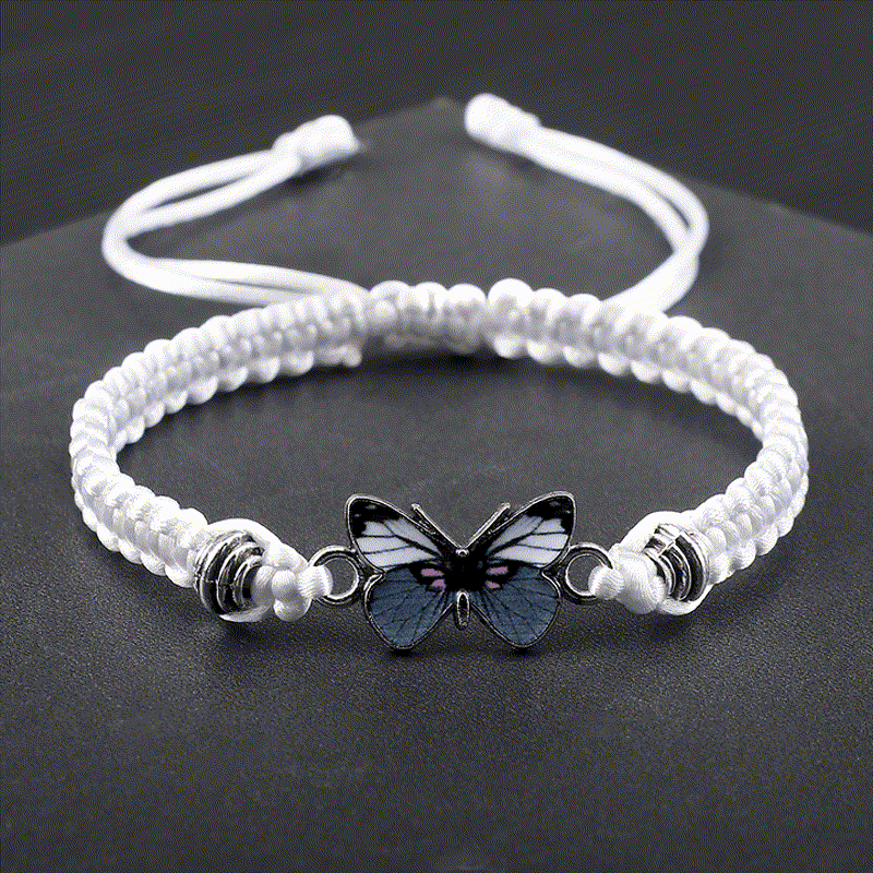 Fortune Jewel Butterfly Freedom Love String Charm Bracelet