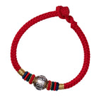 Fortune Jewel 925 Sterling Silver Tibet Handmade Om Mani Padme Hum Luck Protection King Kong Knot Braided Bracelet - Fortune Jewel