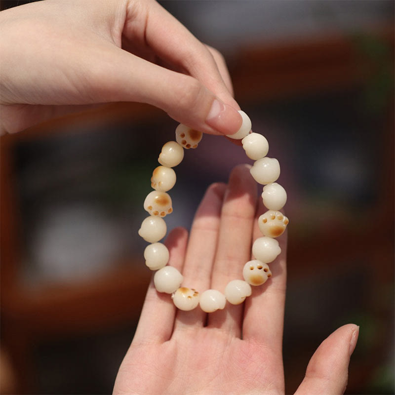 Fortune Jewel Cute Cat Paw Claw Bodhi Seed Peace Bracelet