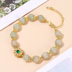 Fortune Jewel Natural Jade Prosperity Bead Chain Bracelet