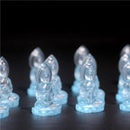 Fortune Jewel Blue Tathagata Buddha Medicine Buddha Liuli Crystal Serenity Amulet Necklace Pendant Fortune Jewel