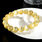 Fortune Jewel Natural Golden Lepidolite Protection Prosperity Bracelet
