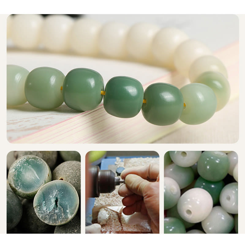Fortune Jewel Natural Gradient Bodhi Seed Fortune Money Bag Lotus Wisdom Tassel Wrist Mala Fortune Jewel