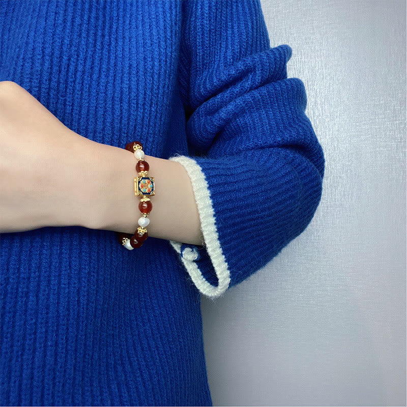 Fortune Jewel Red Agate Pearl Confidence Self-acceptance Bracelet