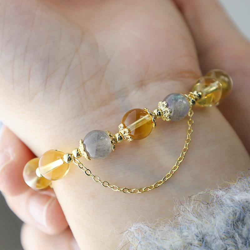 Fortune Jewel Blessed Moon Citrine Abundant Energy Bracelet