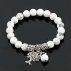 Fortune Jewel Natural Gemstone Tree of Life Lucky Charm Stretch Bracelet