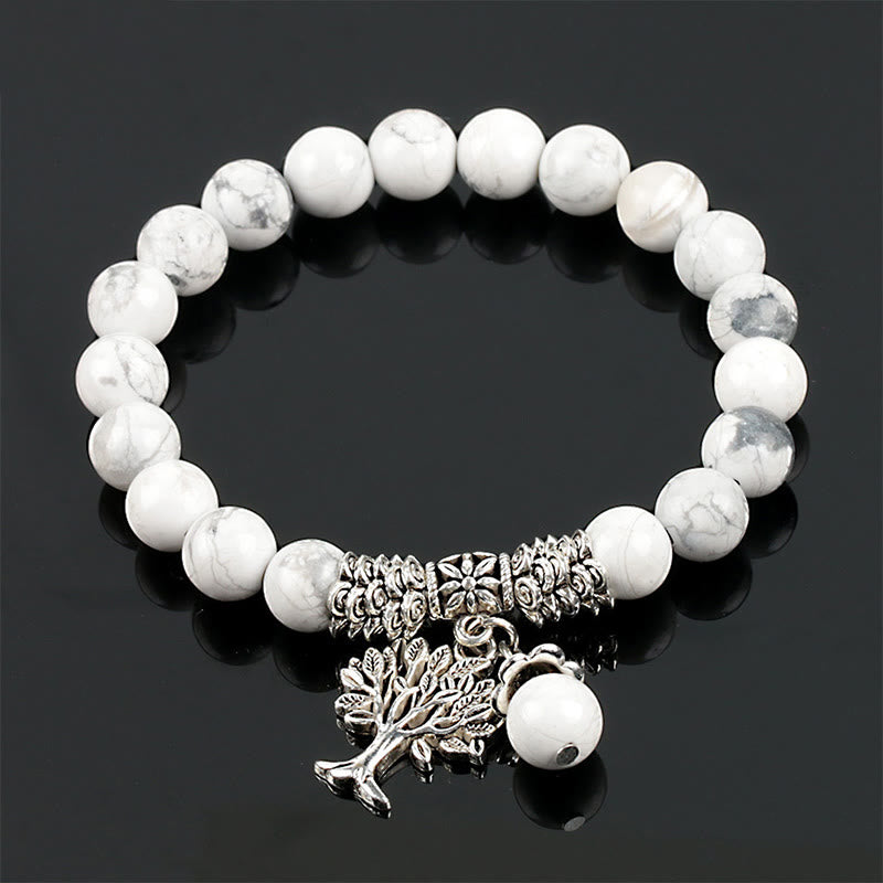 Fortune Jewel Natural Gemstone Tree of Life Lucky Charm Stretch Bracelet