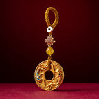 Fortune Jewel Double Koi Fish Peace Buckle Wealth Luck Key Chain