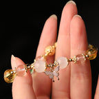 Fortune Jewel Citrine Moonstone Butterfly Charm Prosperity Protection Bracelet
