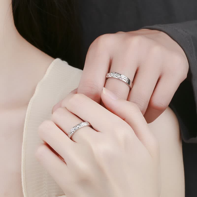 Fortune Jewel 925 Sterling Silver PiXiu Balance Adjustable Couple Ring