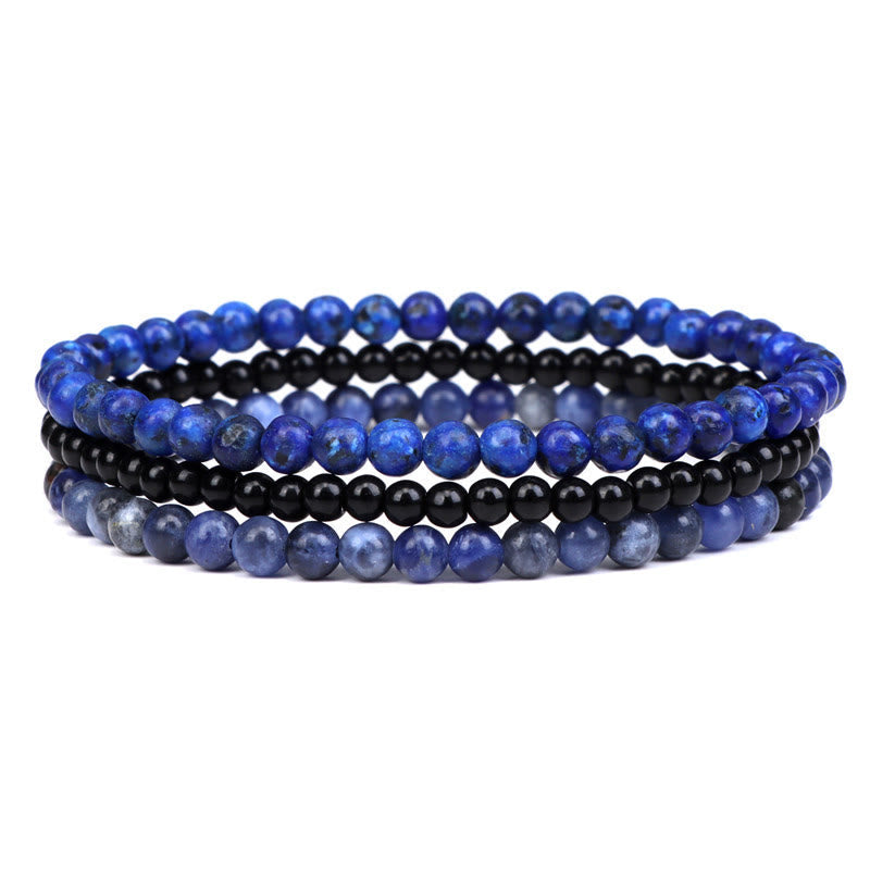 Fortune Jewel 3Pcs Natural Crystal Stone Inner Peace Spiritual Bracelet