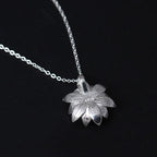 Fortune Jewel 925 Sterling Silver Lazurite Lotus Flower Self Care Necklace Pendant