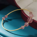 Fortune Jewel Natural Strawberry Quartz Love Healing Bracelet Bangle