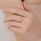 Fortune Jewel Pink Crystal Soothing Rotation Ring
