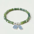 Fortune Jewel 925 Sterling Silver Bamboo Jade Lucky Cat Fu Character Luck Abundance Bracelet