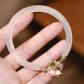 Fortune Jewel Lily of the Valley Flower Happiness Strength Bracelet Bangle