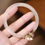 Fortune Jewel Lily of the Valley Flower Happiness Strength Bracelet Bangle