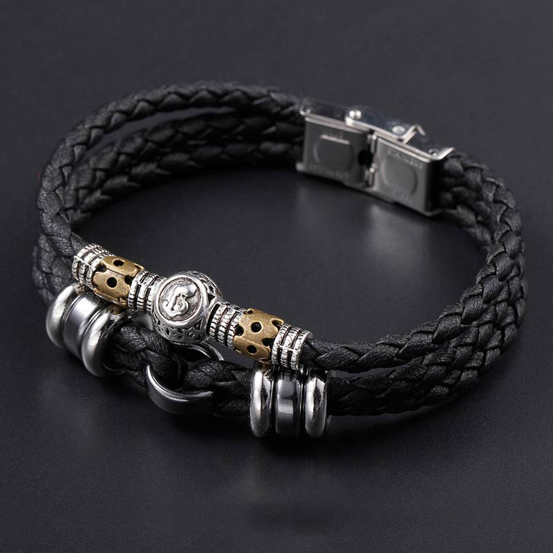 Fortune Jewel 12 Constellations of the Zodiac Hematite Protection Bracelet