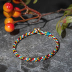 Fortune Jewel Tibet Handmade Five Color Thread Protection Braid String Bracelet
