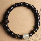 Fortune Jewel Ebony Green Sandalwood Black Rosewood Bamboo Peace Bracelet