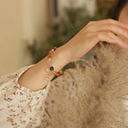 Fortune Jewel Natural Multicolored Rutilated Quartz Eight-pointed Star Flower Wealth Bracelet