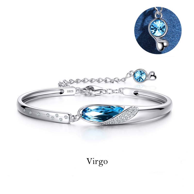 Fortune Jewel 925 Silver Plated Copper 12 Constellations of the Zodiac Charm Bracelet