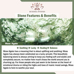 Fortune Jewel Moss Agate Healing Balance Ring