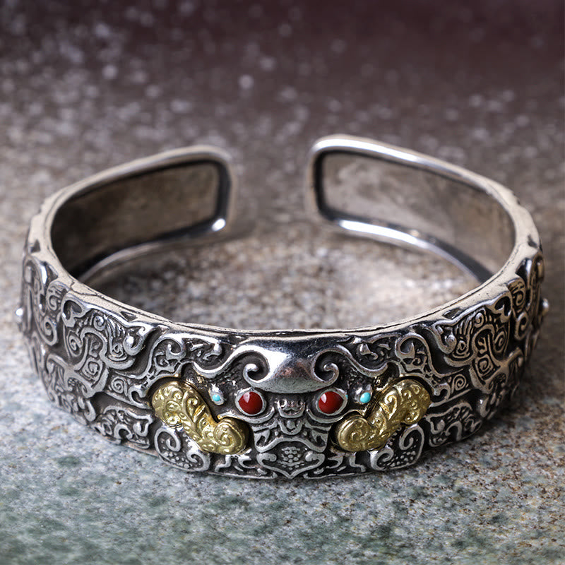 Fortune Jewel FengShui Engraving PiXiu Blessing Bracelet Bangle