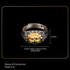 Fortune Jewel 925 Sterling Silver Tibetan Skull Protection Adjustable Ring