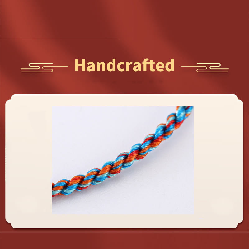 Fortune Jewel 925 Sterling Silver Zongzi Pattern Luck Multicolored Handcrafted Bracelet