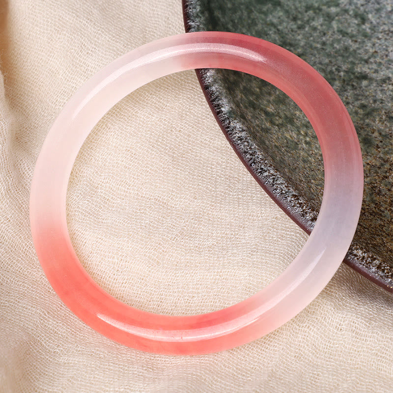 Fortune Jewel Pink Golden Silk Jade Wealth Bracelet Bangle