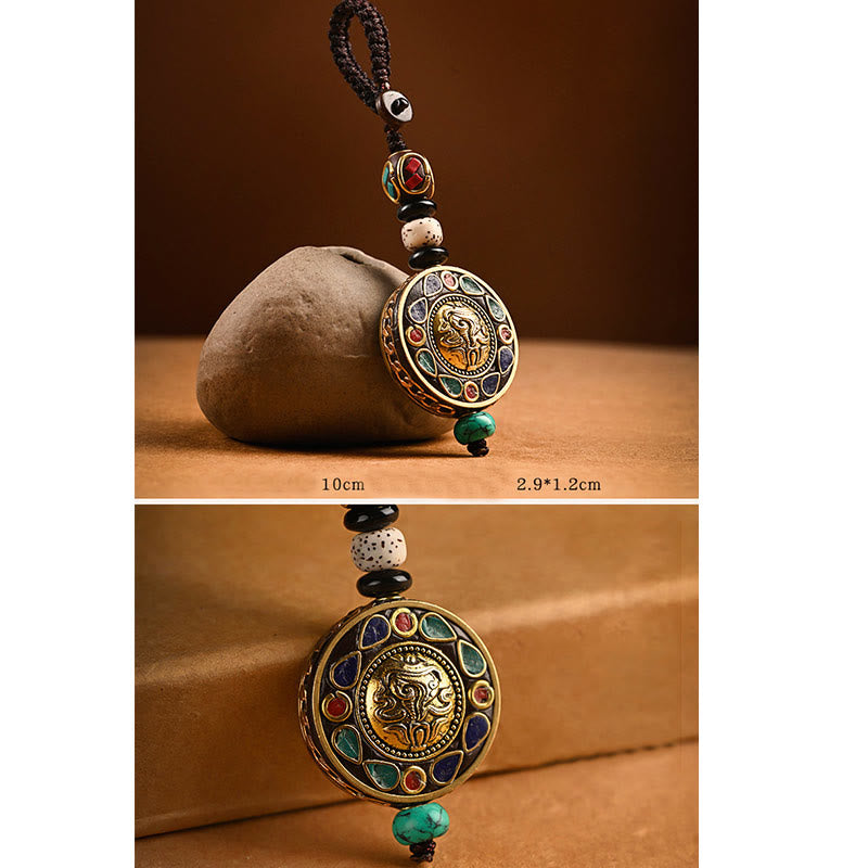 Fortune Jewel Tibetan Om Mani Padme Hum Bodhi Seed Peace Key Chain