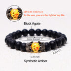 Fortune Jewel Natural Stone King&Queen Crown Healing Energy Beads Couple Bracelet