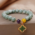 Fortune Jewel Jade Four Leaf Clover Luck Bracelet