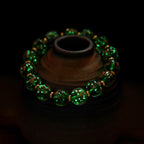 Fortune Jewel Gold Swallowing Beast Family Charm Luminous Fluorescent Liuli Glass Bead Success Bracelet