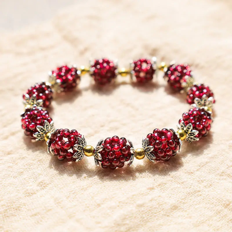 Fortune Jewel "All the best for Vitality and Passion" Garnet Bracelet Includes Gift Message Card Fortune Jewel