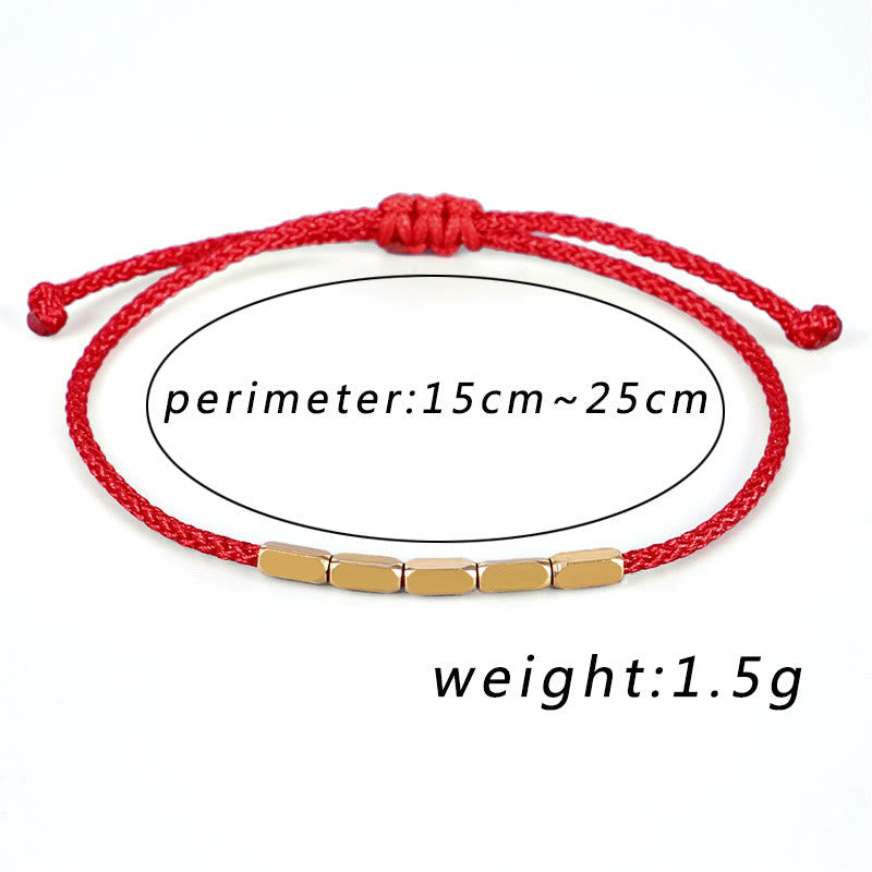 Fortune Jewel Handcrafted Copper Bead Protection Braided String Bracelet